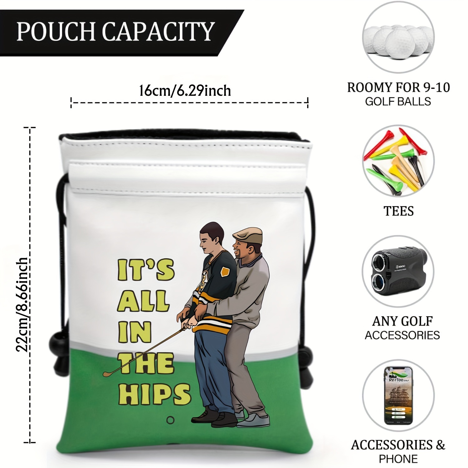 Funny Golf Valuables Pouch, PU - Golf Bag Stand Cart 评论和价格